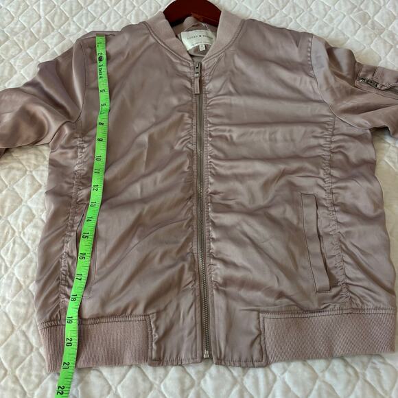 Lucky Brand Satin Bomber Jacket Sz M Women’s Lightweight Zip Front Classic Style - Picture 5 of 8